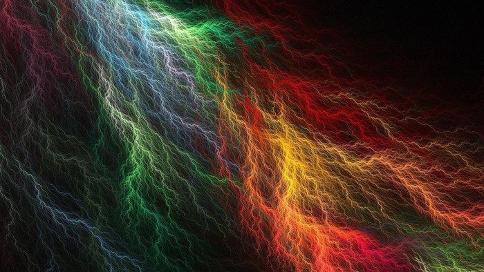 Colorful abstract fractal lightning digital art