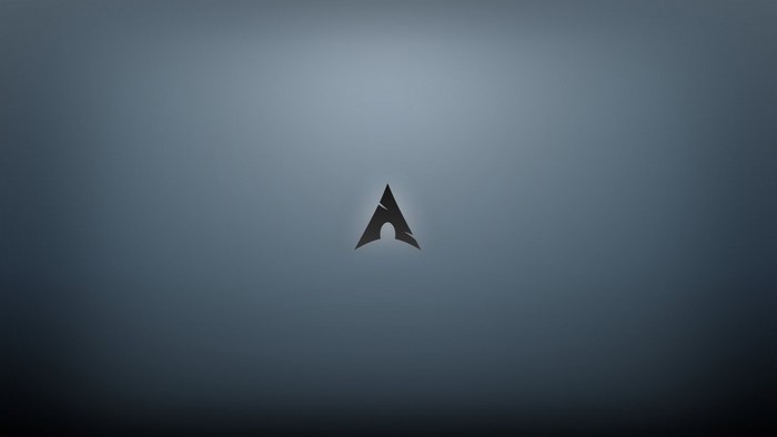 Arch Linux logo on a dark gradient background