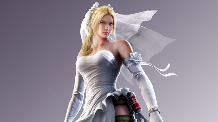 Nina Williams from Tekken in a wedding dress