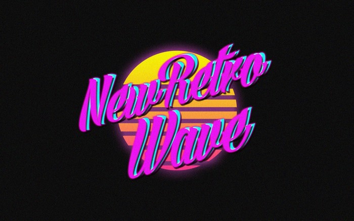New Retro Wave logo with sunset