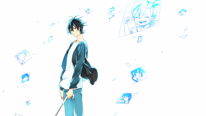 Handa Seishuu from Barakamon with floating portraits