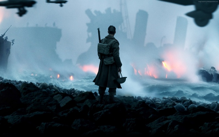 Soldier overlooking Dunkirk beach
