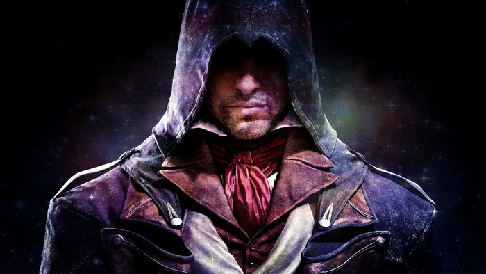 Assassin's Creed character in a hooded coat