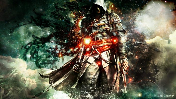 Assassin's Creed character with special effects
