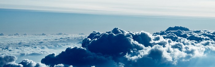 Above the clouds with sunlight