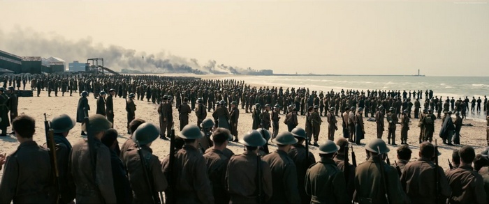 Soldiers on a beach in Dunkirk
