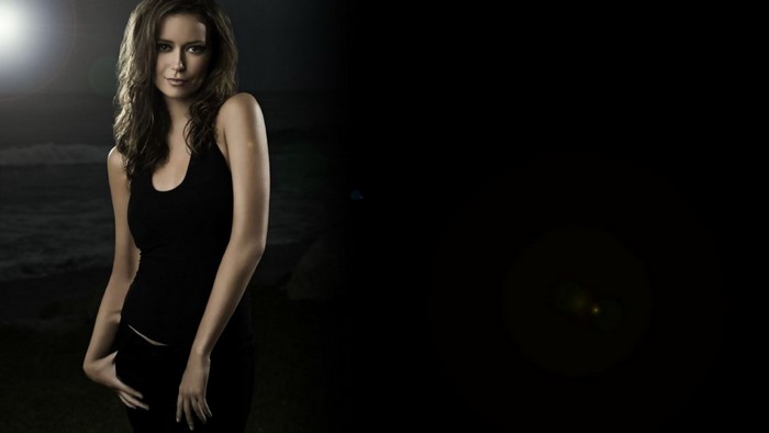 Summer Glau in Black Tank Top