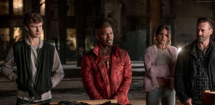 Baby Driver Ansel Elgort, Jamie Foxx, Eiza González, Jon Hamm