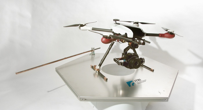 Drone with camera on a hexagonal platform