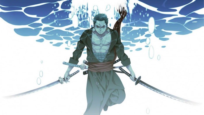 Roronoa Zoro from One Piece with three swords