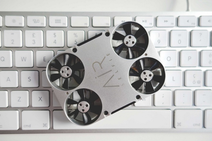 AirSelfie drone on a keyboard