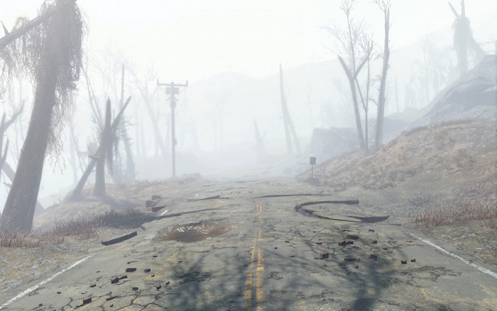 Post-apocalyptic road in Fallout 4
