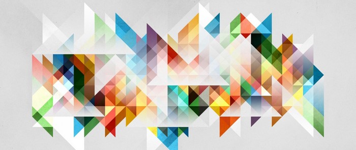 Abstract geometric illustration with colorful triangles