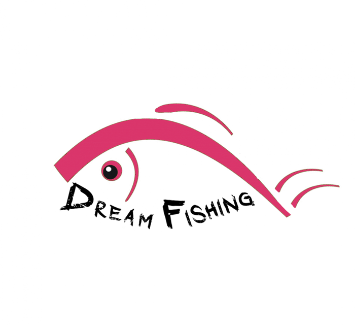 Dream Fishing logo with stylized fish