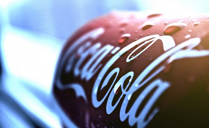 Coca-Cola can with water drops