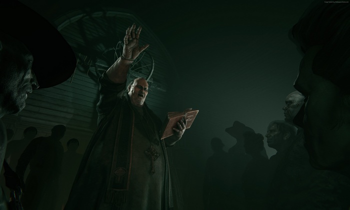 Outlast 2: Father Loutermilch preaching to a crowd