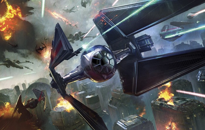 Star Wars TIE Fighters in Space Battle