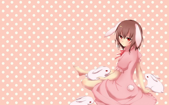 Inaba Tewi from Touhou with Rabbits