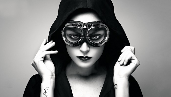 Woman wearing goggles and hood