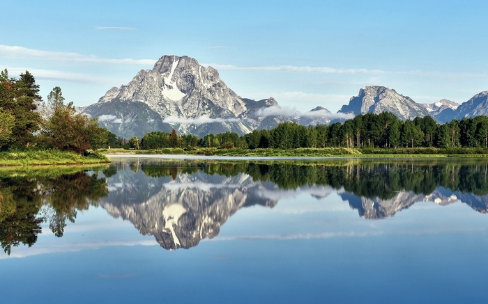 Reflection of mountains in a lake