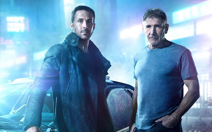 Ryan Gosling and Harrison Ford in Blade Runner 2049