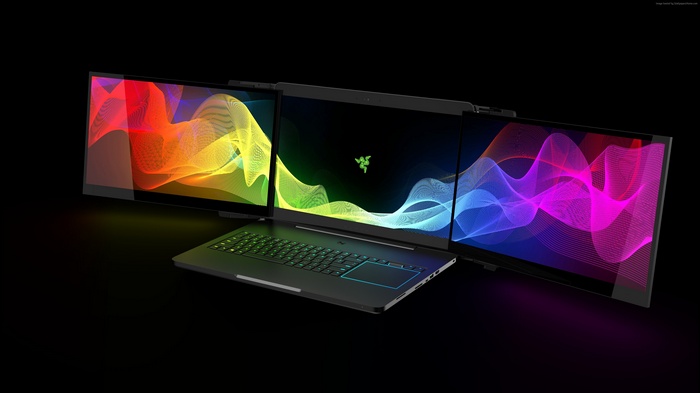 Razer Project Valerie laptop with three screens