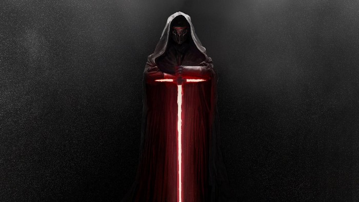 Kylo Ren from Star Wars holding a lightsaber