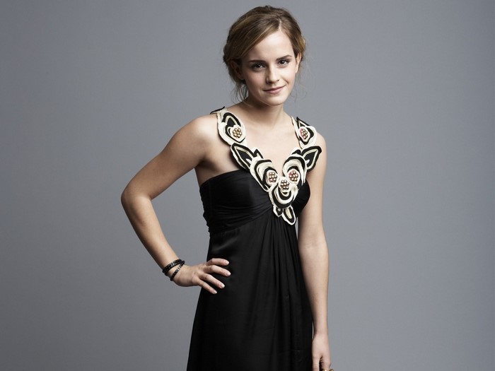 Emma Watson in Elegant Black Dress