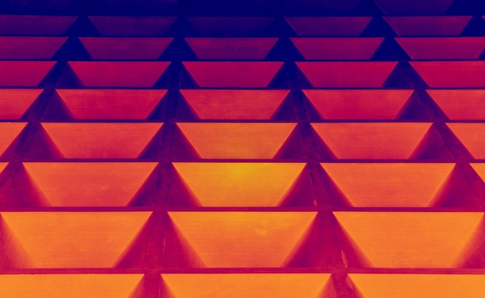 Geometric pattern with warm colors and shadows