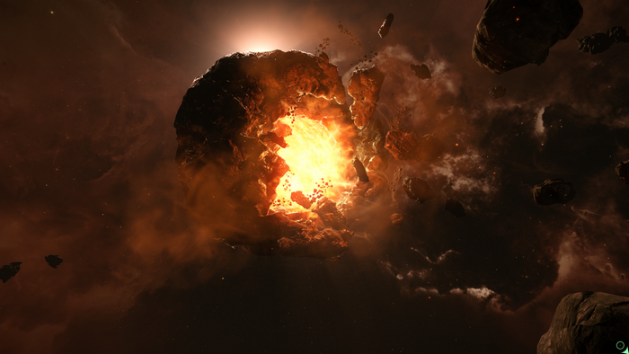 Star Citizen: Asteroid Explosion in Nebula