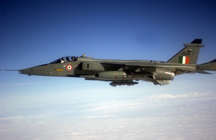 Indian Air Force SEPECAT Jaguar fighter jet in flight