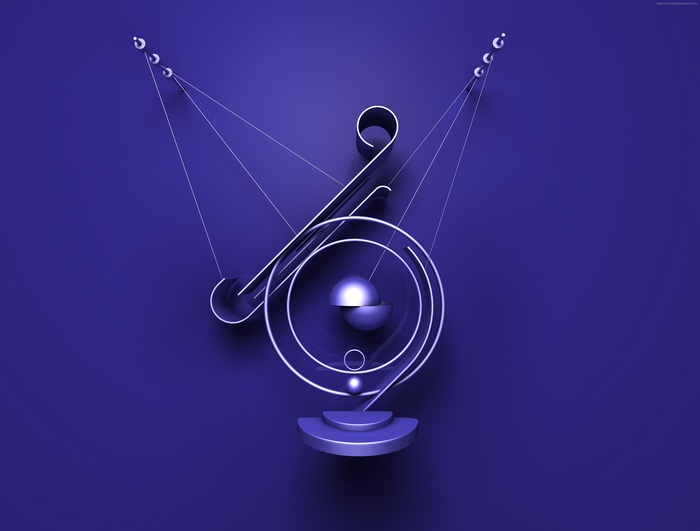 Abstract 3D Sculpture with Spheres and Circles