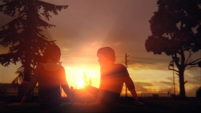 Max Caulfield and Warren Graham from Life Is Strange at sunset