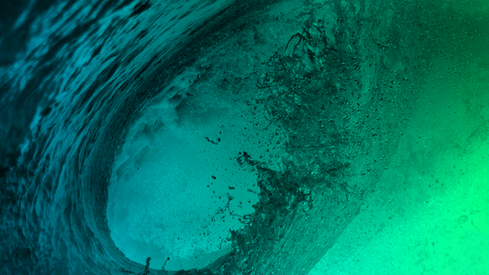 Abstract wave with blue and green gradient