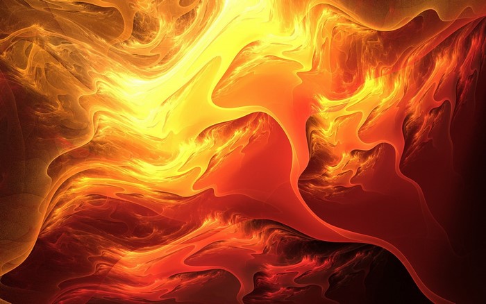 Abstract fractal art resembling fire and flames