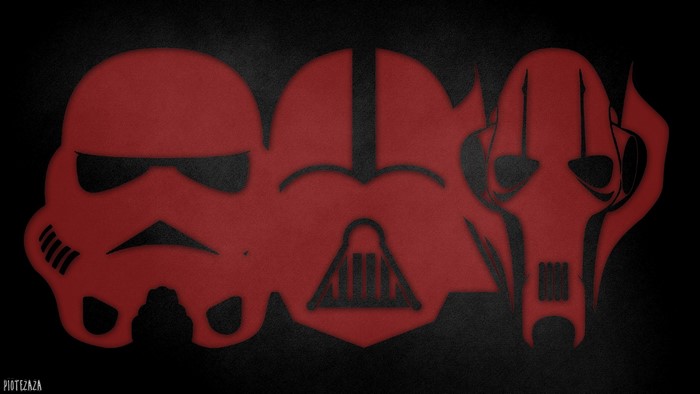 Star Wars Stormtrooper, Darth Vader, and General Grievous silhouettes