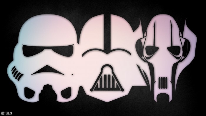 Star Wars Stormtrooper, Darth Vader, and General Grievous heads