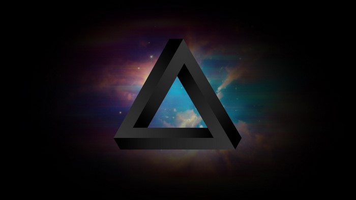 Mystical Penrose Triangle with Cosmic Glow