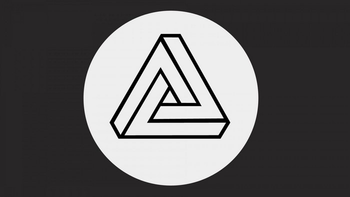 Penrose triangle logo inside a circle
