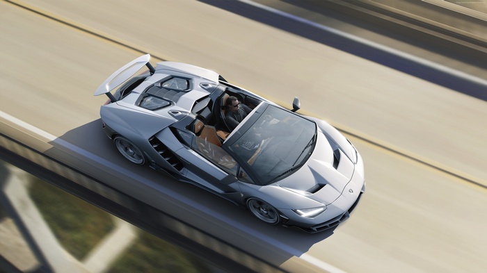 Lamborghini Centenario LP 770-4 Roadster driving on a road