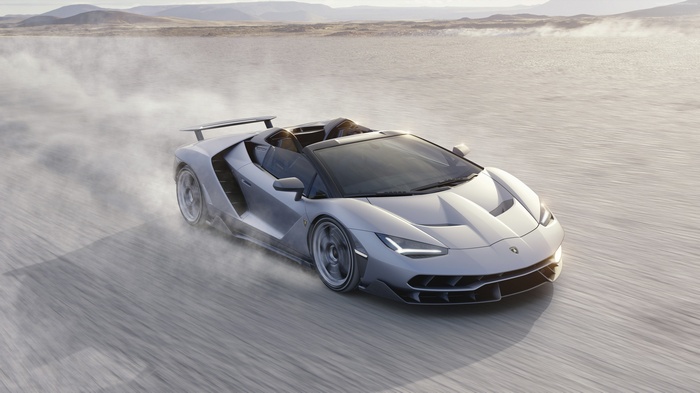 Lamborghini Centenario LP 770-4 Roadster driving in dust