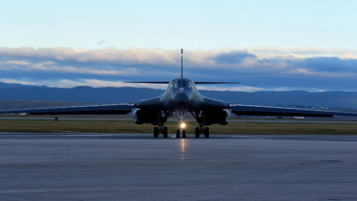 Rockwell B-1 Lancer bomber on tarmac