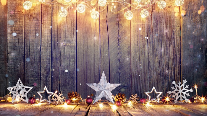 Christmas and New Year decorations with lights
