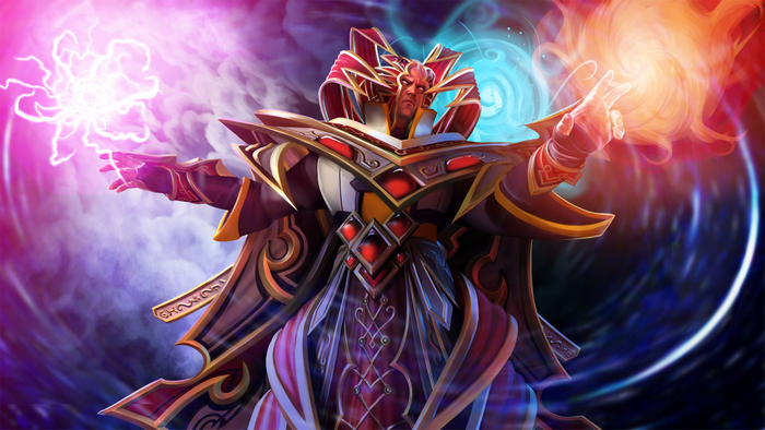 Invoker from Dota 2 casting spells