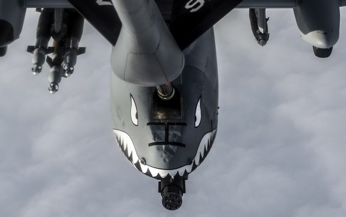 Fairchild A-10 Thunderbolt II in Mid-Air Refueling