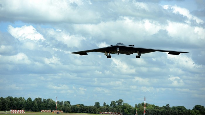Northrop Grumman B-2 Spirit bomber in flight