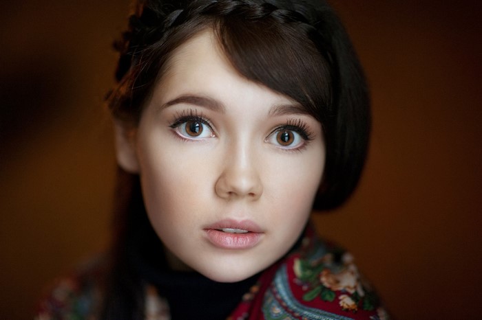 Portrait of a Young Woman with Brown Eyes