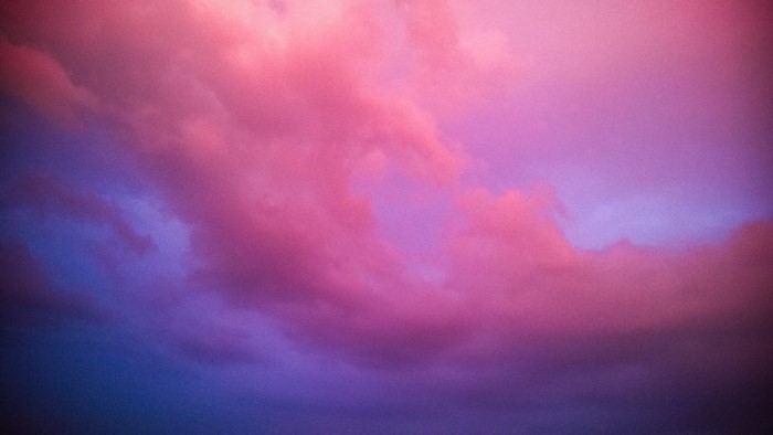Pink and purple clouds in the sky