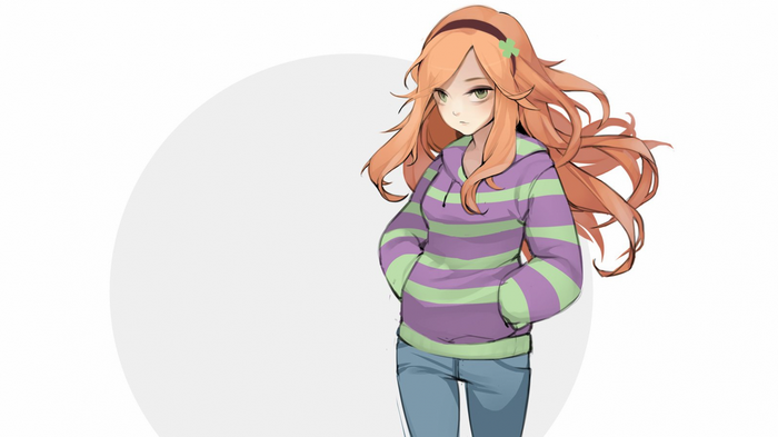 Vivian James from GamerGate wearing a striped hoodie