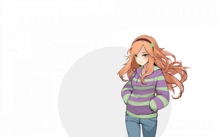 Vivian James from GamerGate wearing a striped hoodie